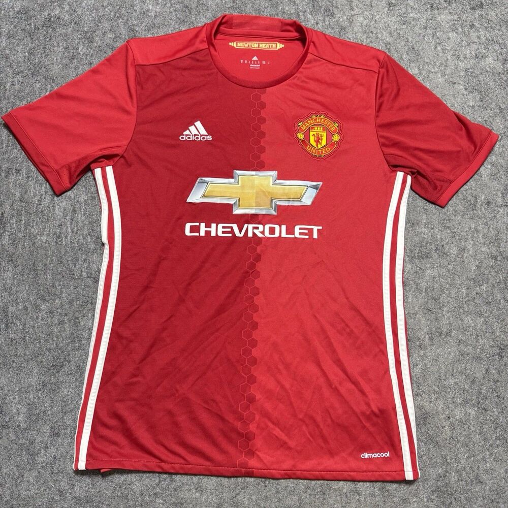 Adidas Manchester United Jersey Mens Medium M 2016 2017 Home Red Soccer Shirt